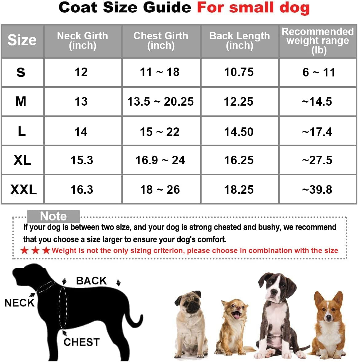 Warm Dog Jacket, Snowproof Windproof Waterproof Dog Winter Coat for Cold Weather - Soft Fleece Lining and Warm Thick Padded Dog Snow Coat with Detachable Hood for Puppy Small Medium Dogs