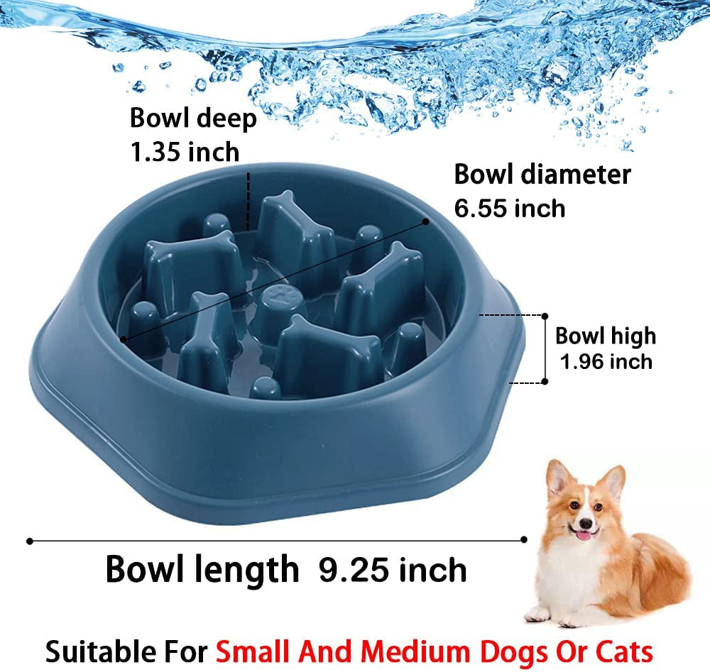 Slow Feeder Dog Bowl anti Gulping Healthy Eating Interactive Bloat Stop Fun Alternative Non Slip Dog Slow Food Feeding Pet Bowl Slow Eating Healthy Design for Small Medium Size Dogs