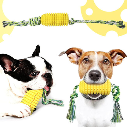 Dog Chew Toys for Large Medium Breed, 2 Pack Dog Toothbrush Clean Teeth Interactive Toys, Dog Squeaky and Rope Toys, Non-Toxic Natural Rubber Long Lasting Indestructible Dog Toys